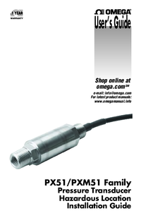 Thumbnail of document Manual - PX51C5-3.5KGC2IS General Purpose, Intrinsically Safe Press. Transmitters